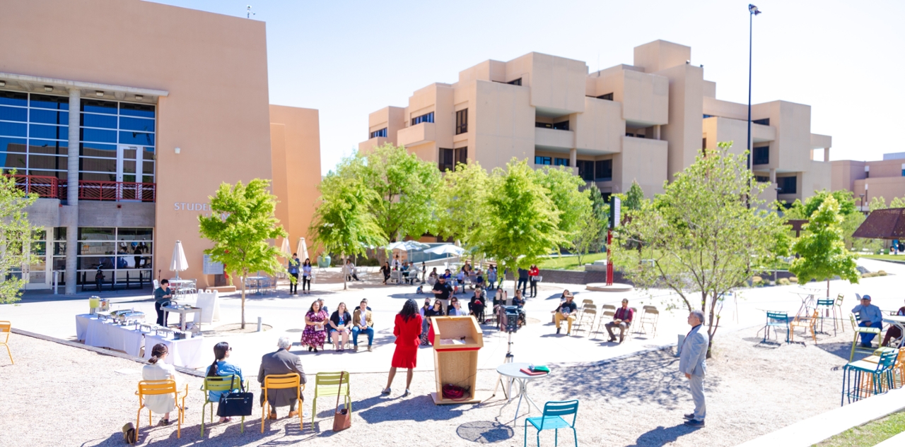 Artist rendering of Smith Plaza on UNM Campus